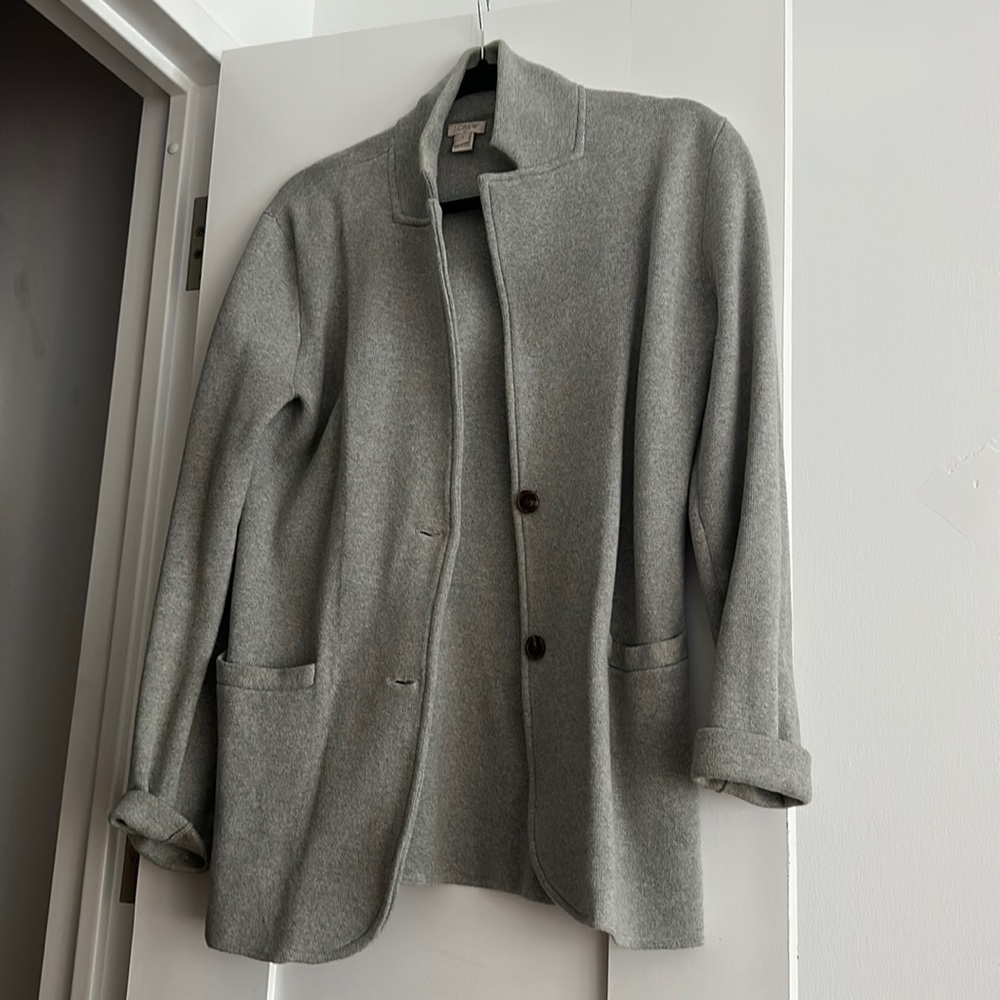 Gray JCrew Knit Blazer